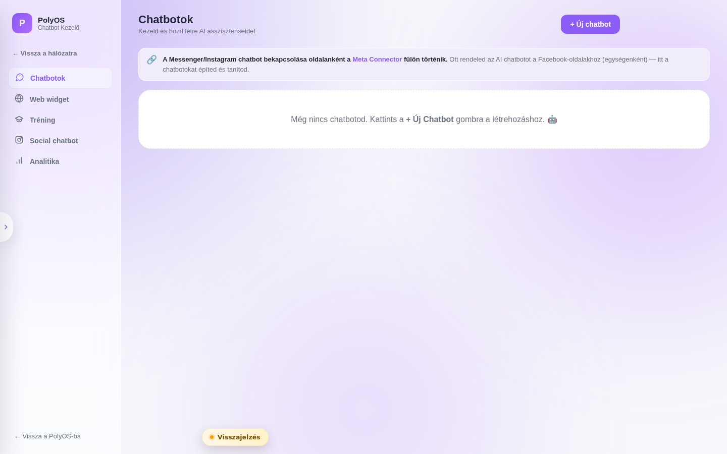 Az AI Chatbot beállító felülete minta-adatokkal